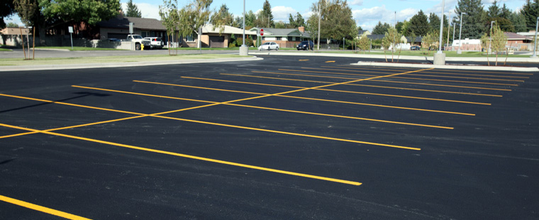 Parking lot striping by Premium Asphalt Paving.